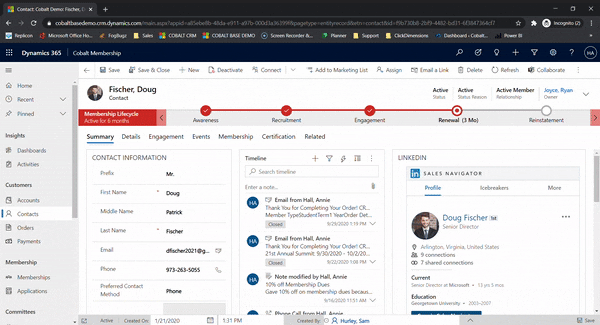 Gif demonstrating PowerApps Business Process Flow