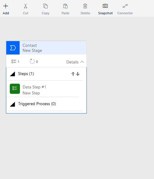 PowerApps Business Process Flow inteface. creating the first step