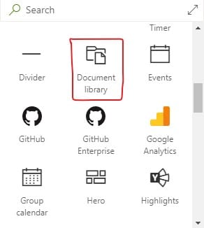 Selecting document library