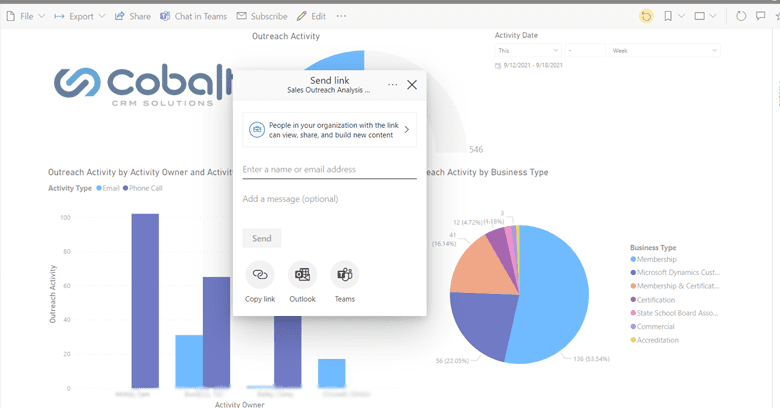 Showing how to share Power BI report