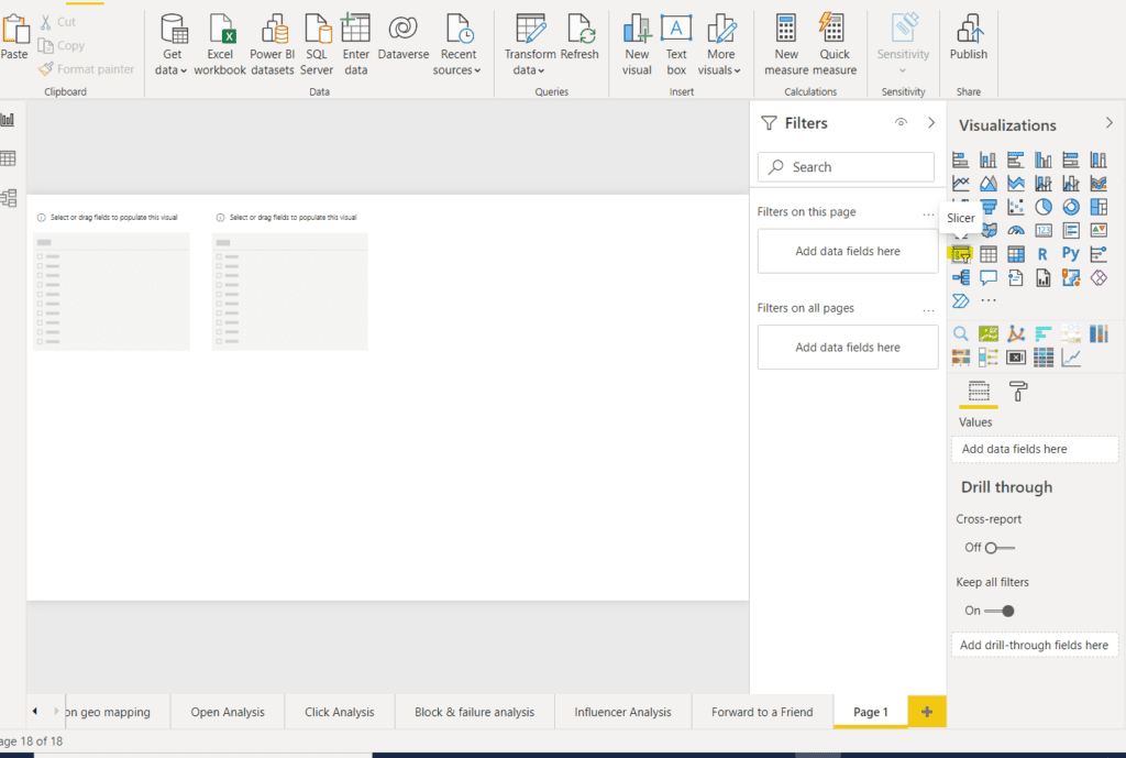 Creating slicers in Power BI